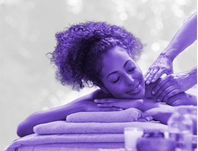 young woman enjoying a shoulder massage