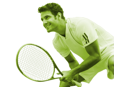 A man plays tennis image