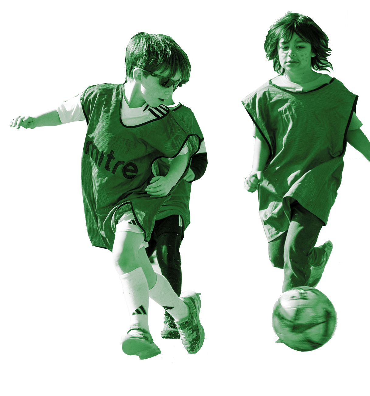 Kids football 2 young boys playing football